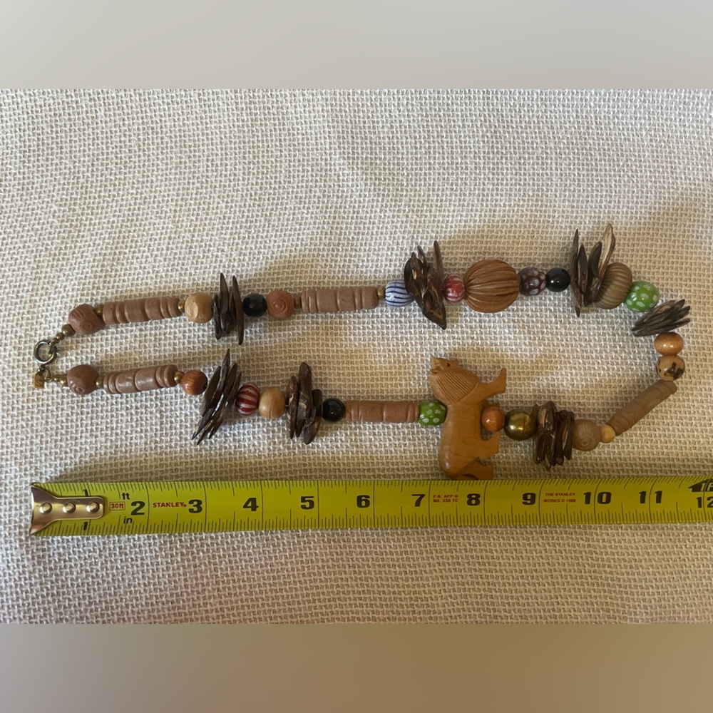 Unique Beaded Necklace with Lion Pendant - Picture 5 of 6